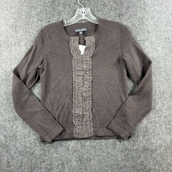 Banana Republic Cardigan Women's Extra Small Brown Extra Fine Merino Wool - Picture 1 of 10